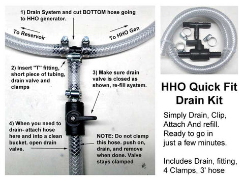 Quick Fit Drain Kit for HHO systems